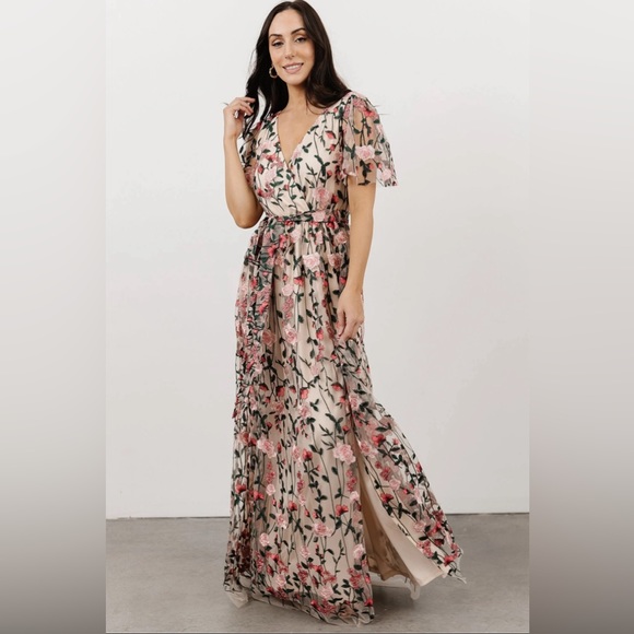 Marseille Embossed Maxi Dress- Rose Garden - Picture 2 of 3